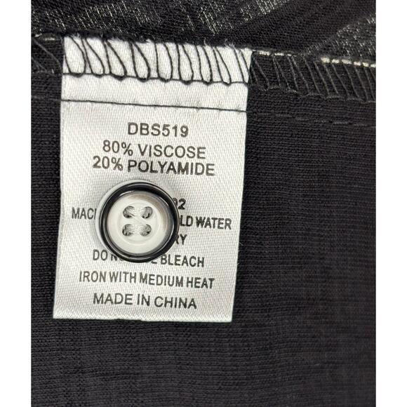 Patrizia Luca Milano Short Sleeve High Low Button Up Artsy Relaxed Top One Size - Picture 8 of 9